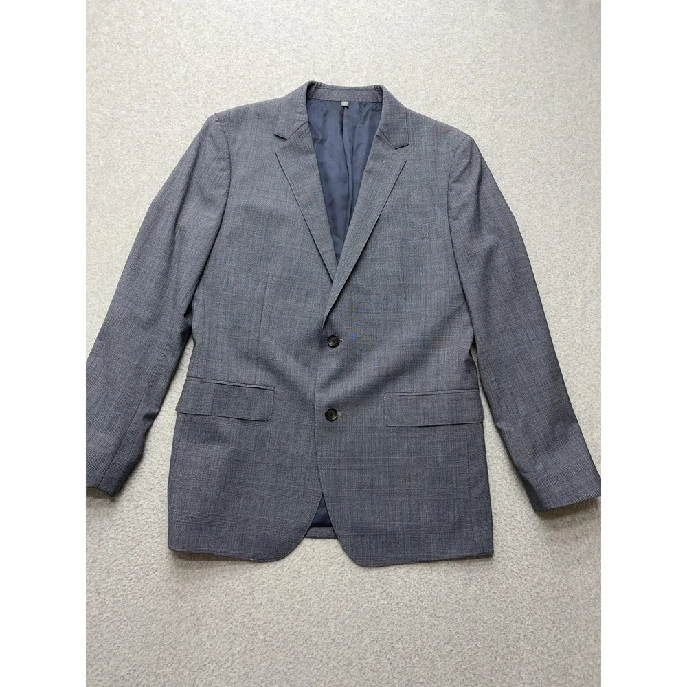 Bonobos Blazer Mens 40R Gray Check Marzotto Italian Wool Slim Fit 2 Button